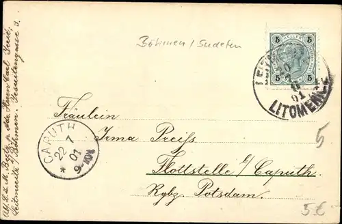 Ak Litoměřice Leitmeritz Region Aussig, Panorama