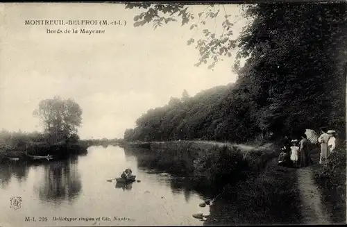 Ak Montreuil Maine et Loire, Bords de la Mayenne