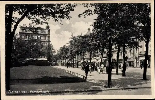 Ak Plauen im Vogtland, Bahnhofstraße