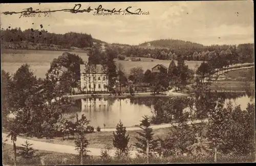 Ak Plauen im Vogtland, Stadtpark, Tennera Teich