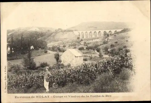 Ak Nolay Côte-d´Or, Gorge et Viaduc de la Roche a Bec