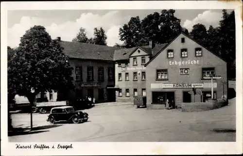 Ak Seiffen im Erzgebirge, HO Gaststätte Buntes Haus, Konsum, Erbgericht