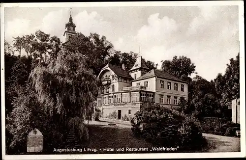 Ak Augustusburg im Erzgebirge, Hotel  und Restaurant Waldfrieden