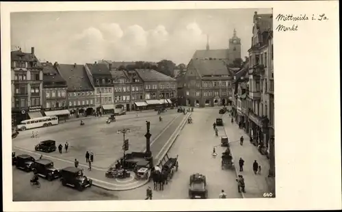 Ak Mittweida in Sachsen, Markt