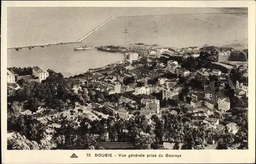 Ak Bejaia Bougie Algerien, Vue generale prise du Gouraya