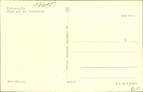 Ak Zschopau im Erzgebirge Sachsen, Blick auf die Oberschule