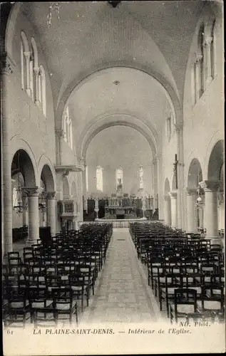 Ak La Plaine Saint Denis Seine Saint Denis, L'Eglise, Interieur