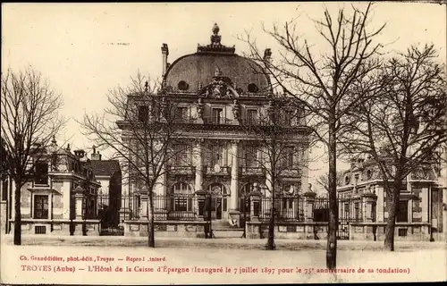 Ak Troyes Aube, L'Hotel de la Caisse d'Epargne