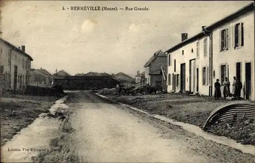 Ak Hermeville Meuse, Rue Grande