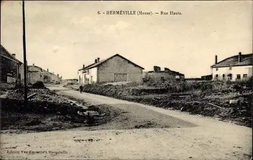 Ak Hermeville Meuse, Rue Haute