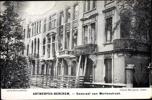 Ak Antwerpen Anvers Flandern, Generaal van Merlenstraat
