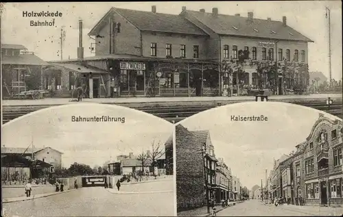 Ak Holzwickede im Ruhrgebiet, Bahnhof, Bahnunterführung, Kaiserstraße