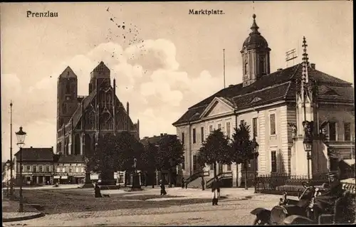 Ak Prenzlau in der Uckermark, Marktplatz