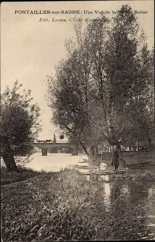 Ak Pontailler-sur-Saône Côte-d’Or, Une Vue de la Vieille Saone