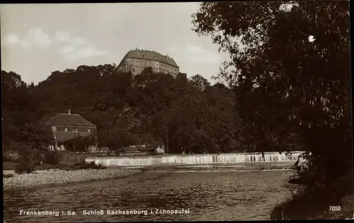 Ak Frankenberg an der Zschopau, Schloss Sachsenburg, Wehr