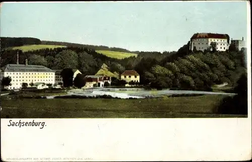 Ak Frankenberg an der Zschopau Sachsen, Schloss Sachsenburg, Wehr