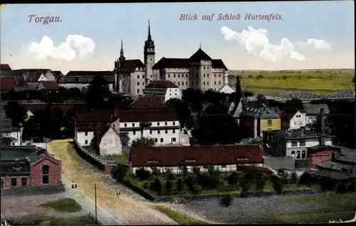 Ak Torgau an der Elbe, Blick auf Schloss Hartenfels