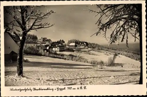 Ak Oberbärenburg Altenberg im Erzgebirge, Teilansicht, Winteridyll