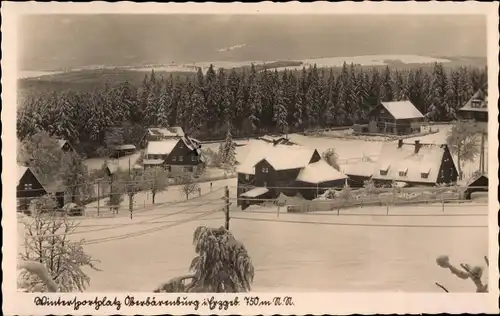 Ak Oberbärenburg Altenberg im Erzgebirge, Teilansicht, Winteridyll