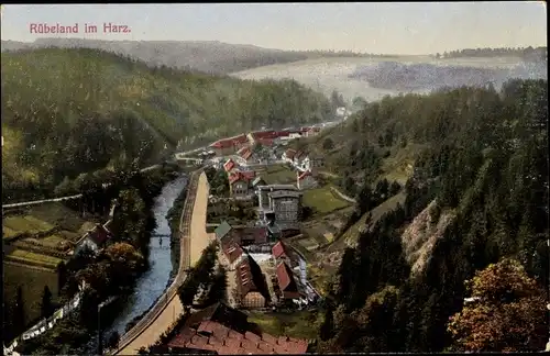 Ak Rübeland Oberharz am Brocken, Teilansicht aus der Vogelschau