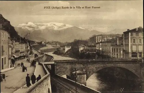 Ak Foix Ariège, Entrée de la Ville et Mont Fourcat