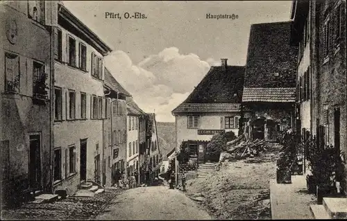 Ak Pfirt Elsass Haut Rhin, Hauptstraße