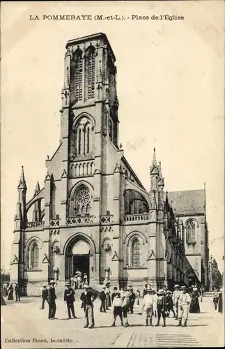 Ak La Pommeraye Maine et Loire, Place de l'Eglise