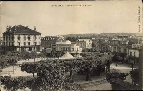 Ak Le Raincy Seine Saint Denis, Rond Point de la Station