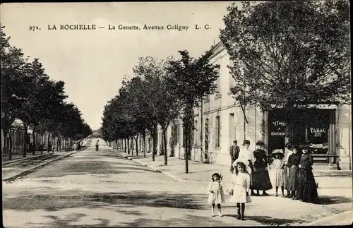 Ak La Rochelle Charente Maritime, La Genette, Avenue Coligny