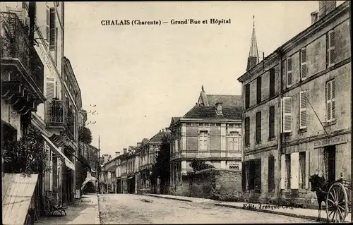 Ak Chalais Charente, Grand Rue et Hopital