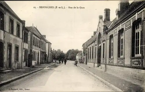 Ak Senonches Eure et Loir, Rue de la Gare