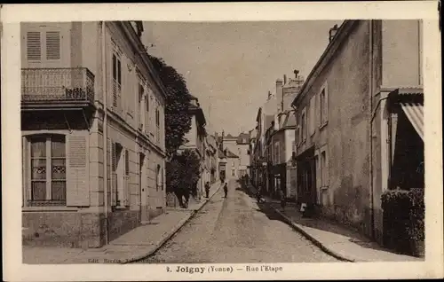 Ak Joigny Yonne, Rue l'Etape