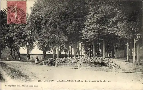 Ak Châtillon sur Seine Côte d’Or, Promenade de la Charme