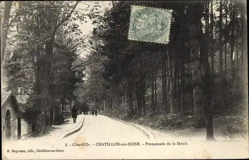 Ak Châtillon sur Seine Côte d’Or, Promenade de la Douix