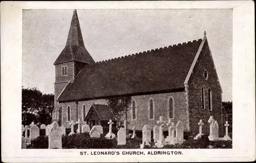 Ak Aldrington Brighton and Hove South East England, St. Leonard's Church