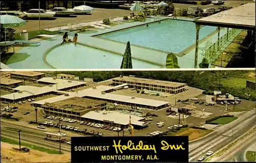 Ak Montgomery Alabama, Southwest Holiday Inn, Vogelschau, Pool