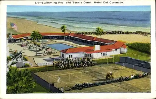 Ak Kalifornien, Hotel Del Coronado, Swimming Pool and Tennis Court