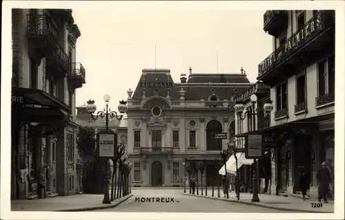 Ak Montreux Kanton Waadt, Straßenpartie, Kursaal