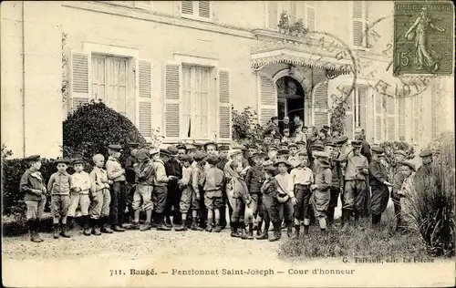 Ak Baugé Maine et Loire, Pensionnat Saint Joseph, Cour d'honneur