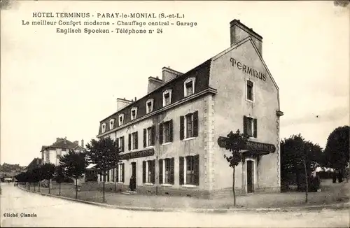 Ak Paray le Monial Saône et Loire, Hotel Terminus
