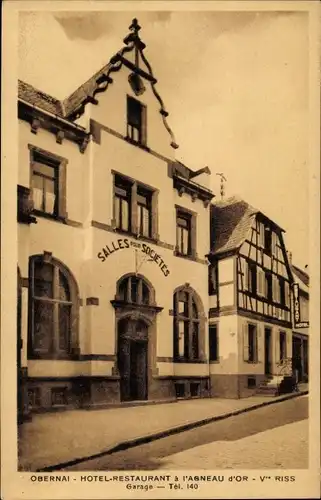 Ak Obernai Oberehnheim Elsass Bas Rhin, Hotel Restaurant à l'Agneau d'Or