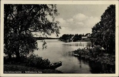 Ak Zechlinerhütte Stadt Rheinsberg Schlaborn See, Boot