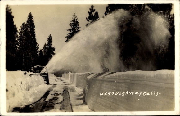 Foto Ak Kalifornien Highway Schneefahrzeug Befreit Strasse Vom Schnee Nr Oldthing Ansichtskarten Nordamerika Unsortiert