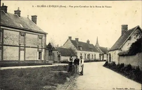 Ak Illiers-l’Évêque Eure, Vue prise Carrefour de la Route de Pinson