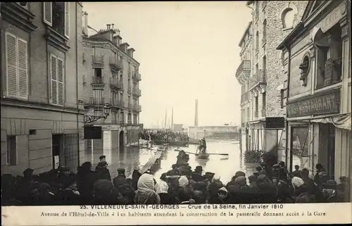 Ak Villeneuve Saint Georges Val de Marne, Crue de la Seine 1910, Hochwasser