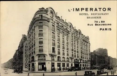 Ak Paris III., Hotel l'Imperator, Rue Beaubourg