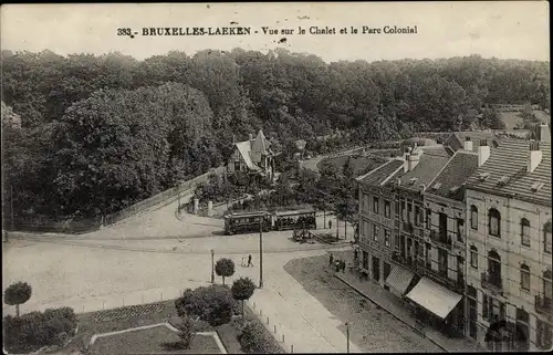 Ak Laeken Bruxelles Brüssel, Vue sur le Chalet et le Parc Colonial