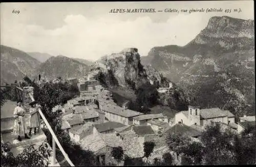 Ak Gilette Alpes-Maritimes, Vue generale