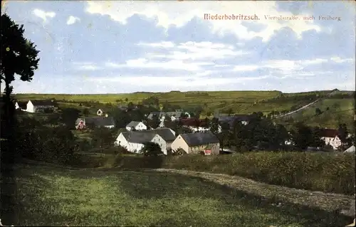 Ak Niederbobritzsch Bobritzsch Hilbersdorf im Erzgebirge, Viertelstraße, nach Freiberg, color