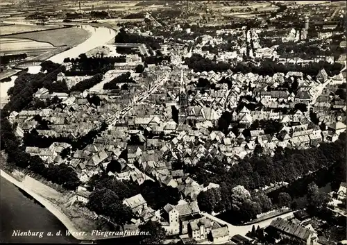 Ak Nienburg an der Weser, Fliegeraufnahme
